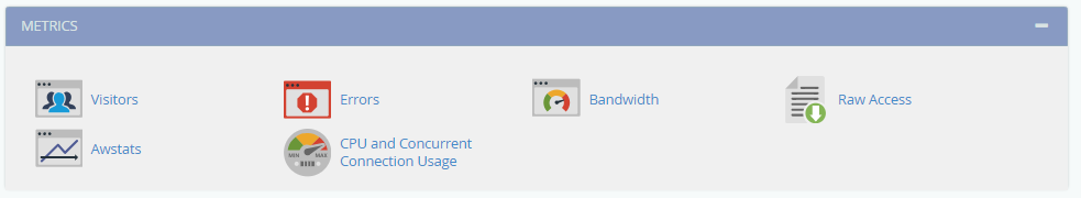 Metrics of resources used in cPanel