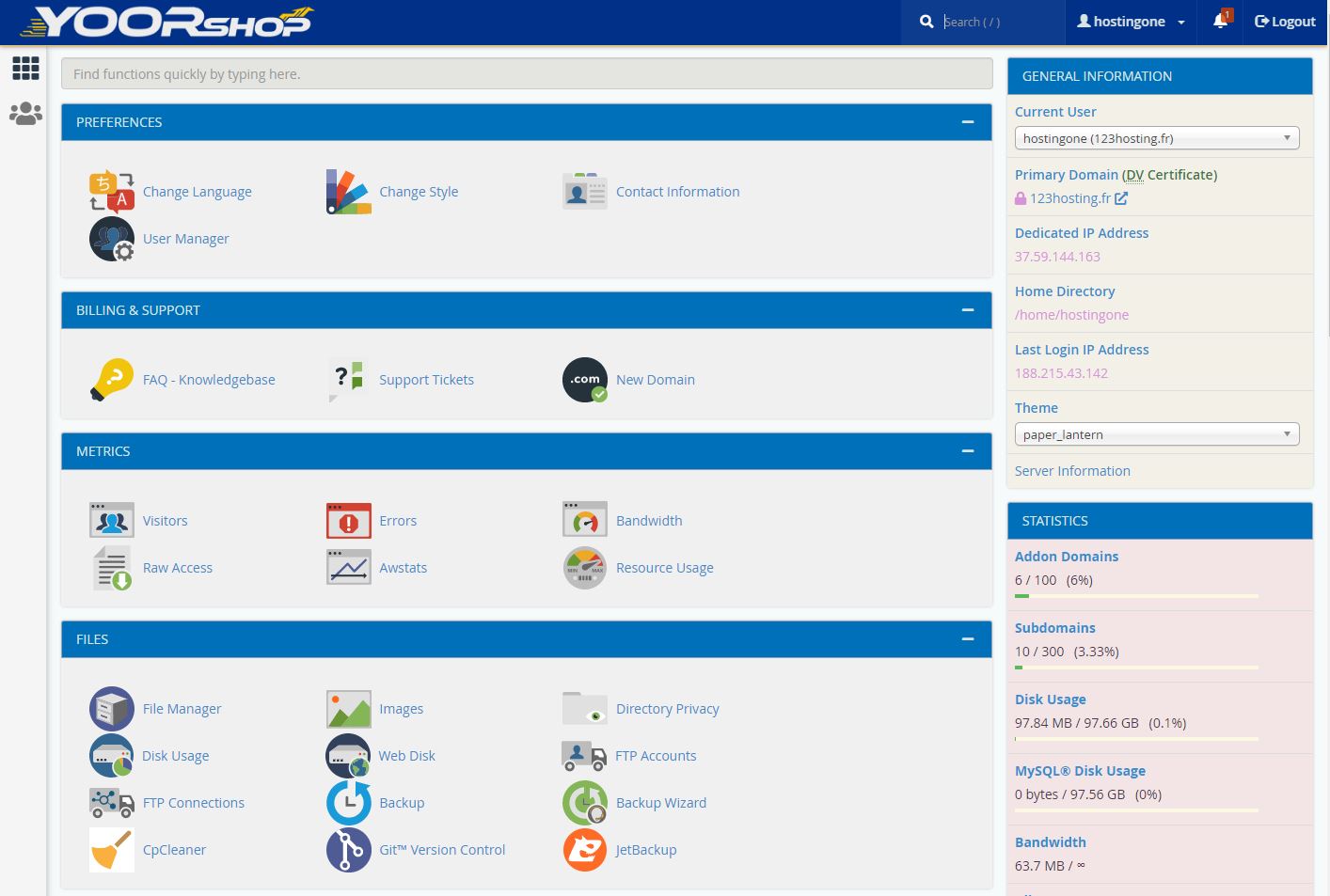 Demo cpanel