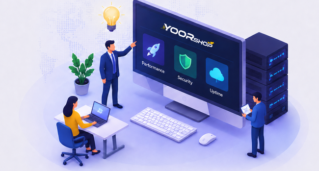Il team YOORshop presenta le prestazioni, la sicurezza e la disponibilità della propria infrastruttura di hosting web